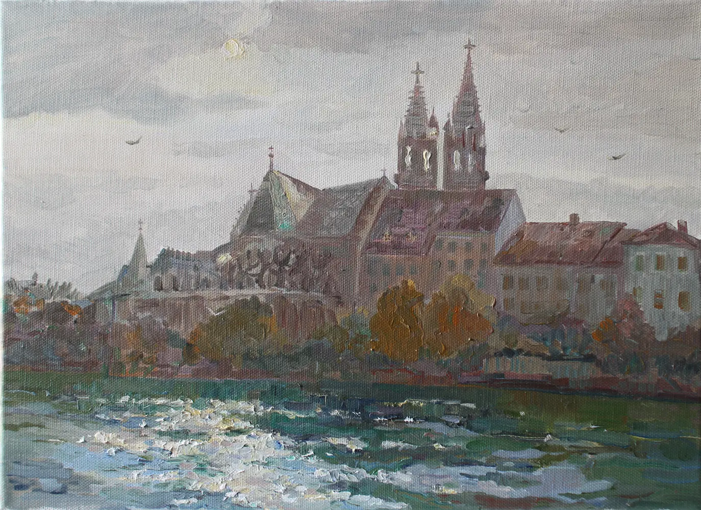 Basel Minster with view on Rhine