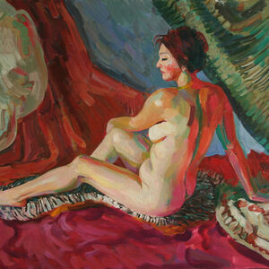 Nude on silk